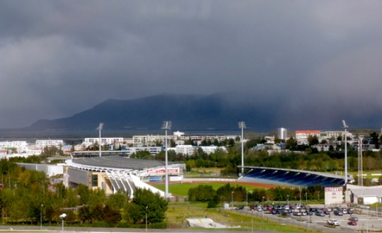 Islands Nationalstadion Laugardalsvöllur in Reykjavík (Bild: M. Hubert)